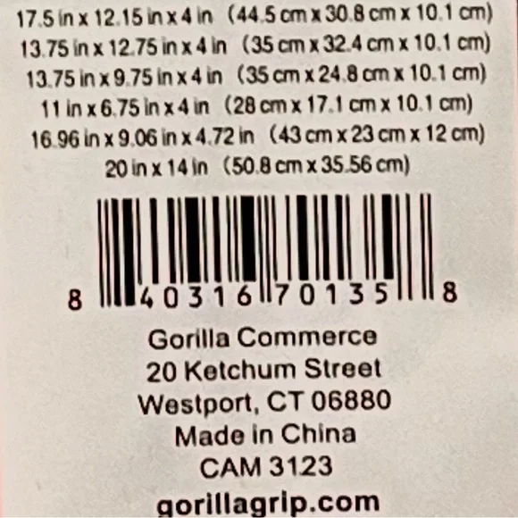 Gorilla Grip Packing Cubes, Gray, set of 5 + cinch sack, NWT - Picture 3 of 3